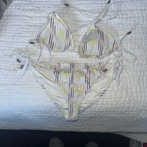 Eberjey Cream and Yellow One Piece Swimsuit